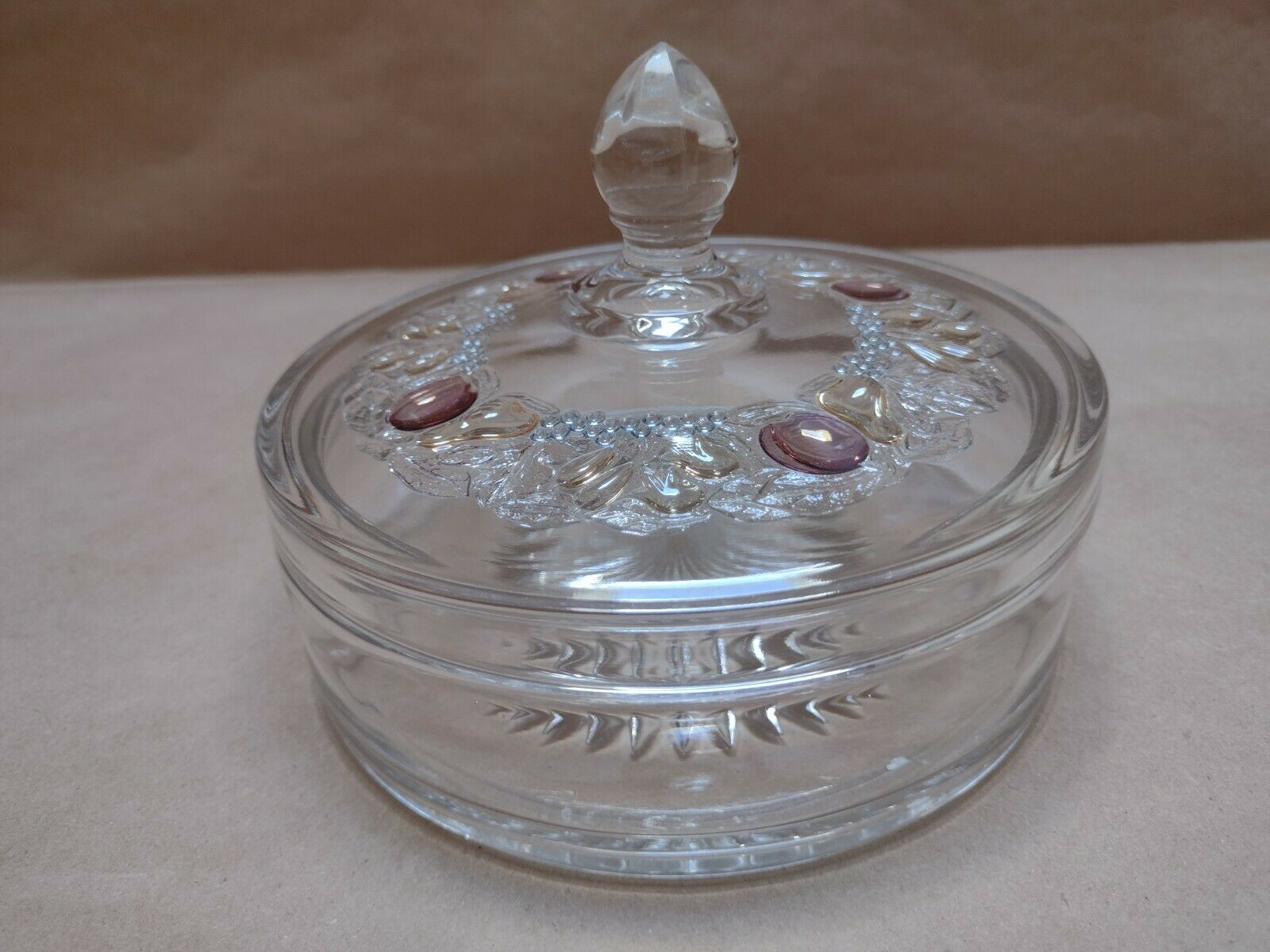 Della Robbia Candy With Lid #1058  West Moreland Glass Company