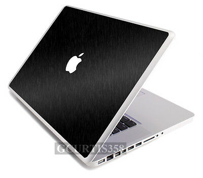 Black Brushed Texture Vinyl Lid Skin Decal Fit Apple Original Macbook 13" Laptop