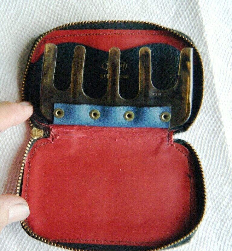 Vintage Black Zippered Leather Noymer Coin Wallet/purse Koin-bank Slot - Rare