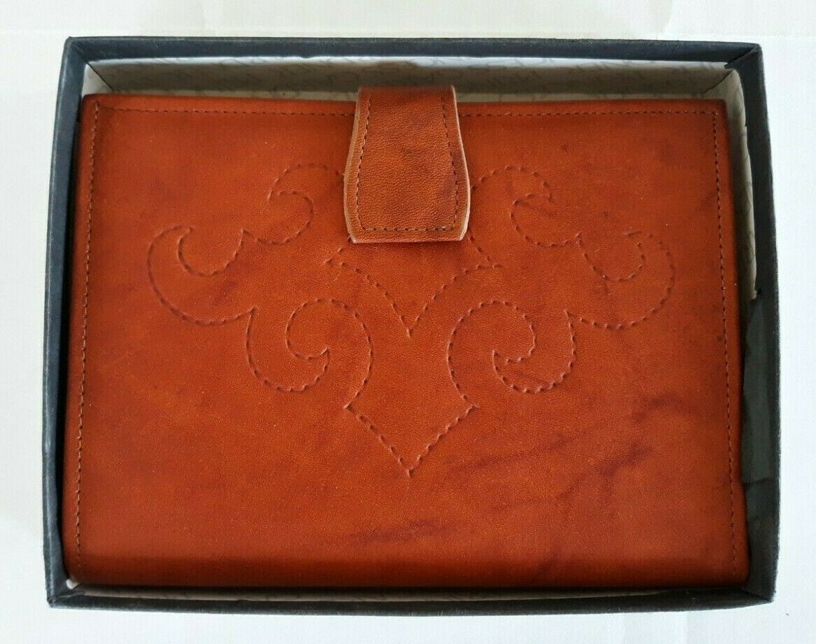 Vintage Princess Gardner Wallet Leather Bifold Brown Full Grain Cowhide Nos Box