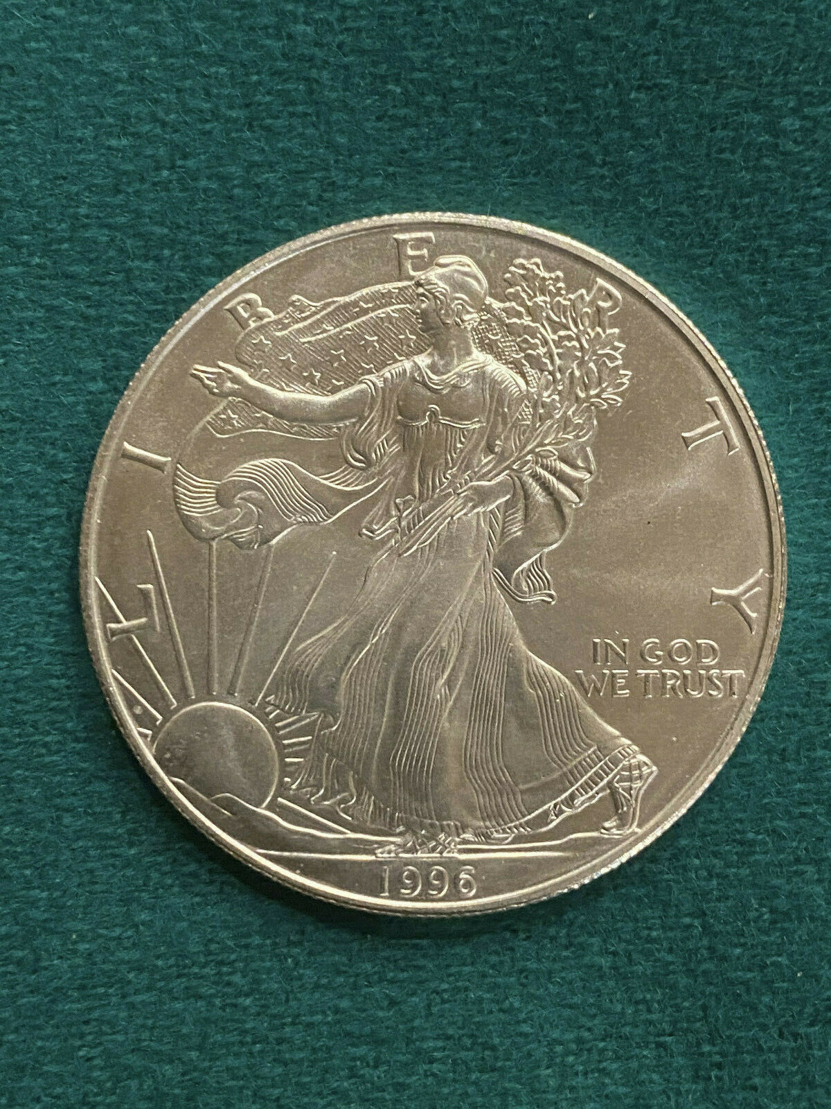 1996 Silver Eagle -- Unc Bu -- Key Date To The Series! -- Spot Free!