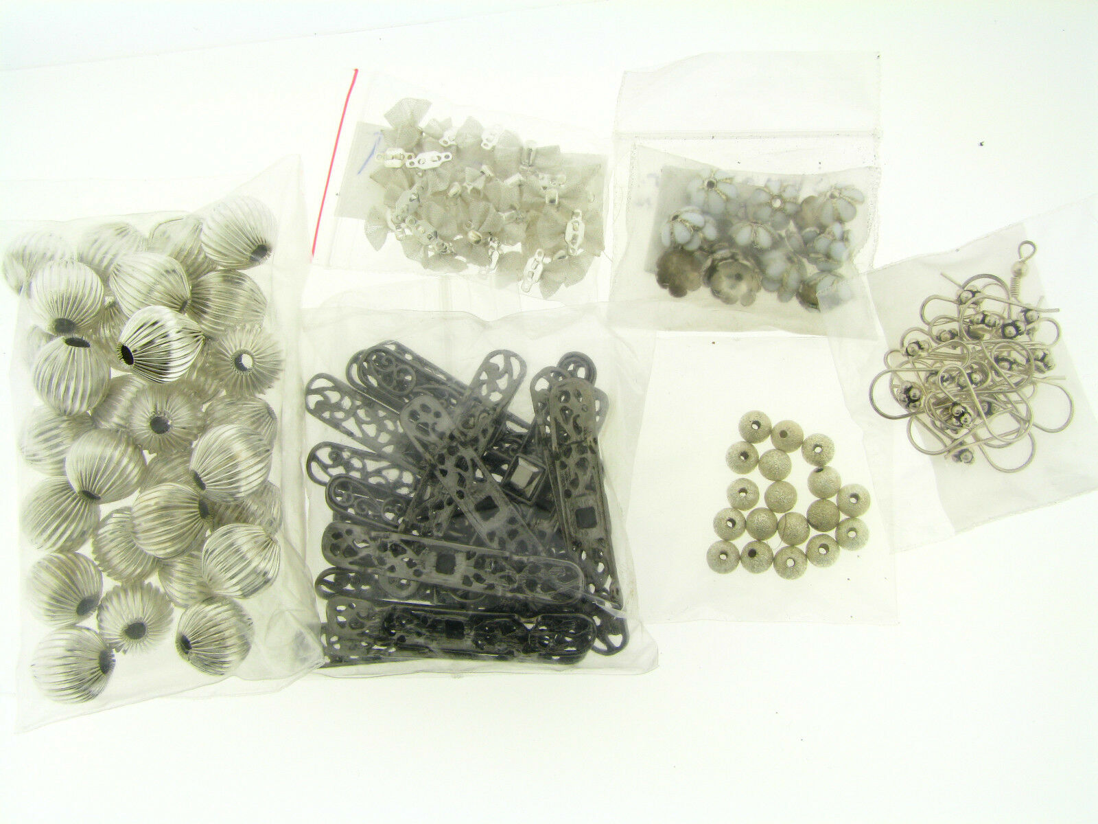 Destash Silver Plated Mixed Beads Findings Components Jewelry Reapir Making Lot