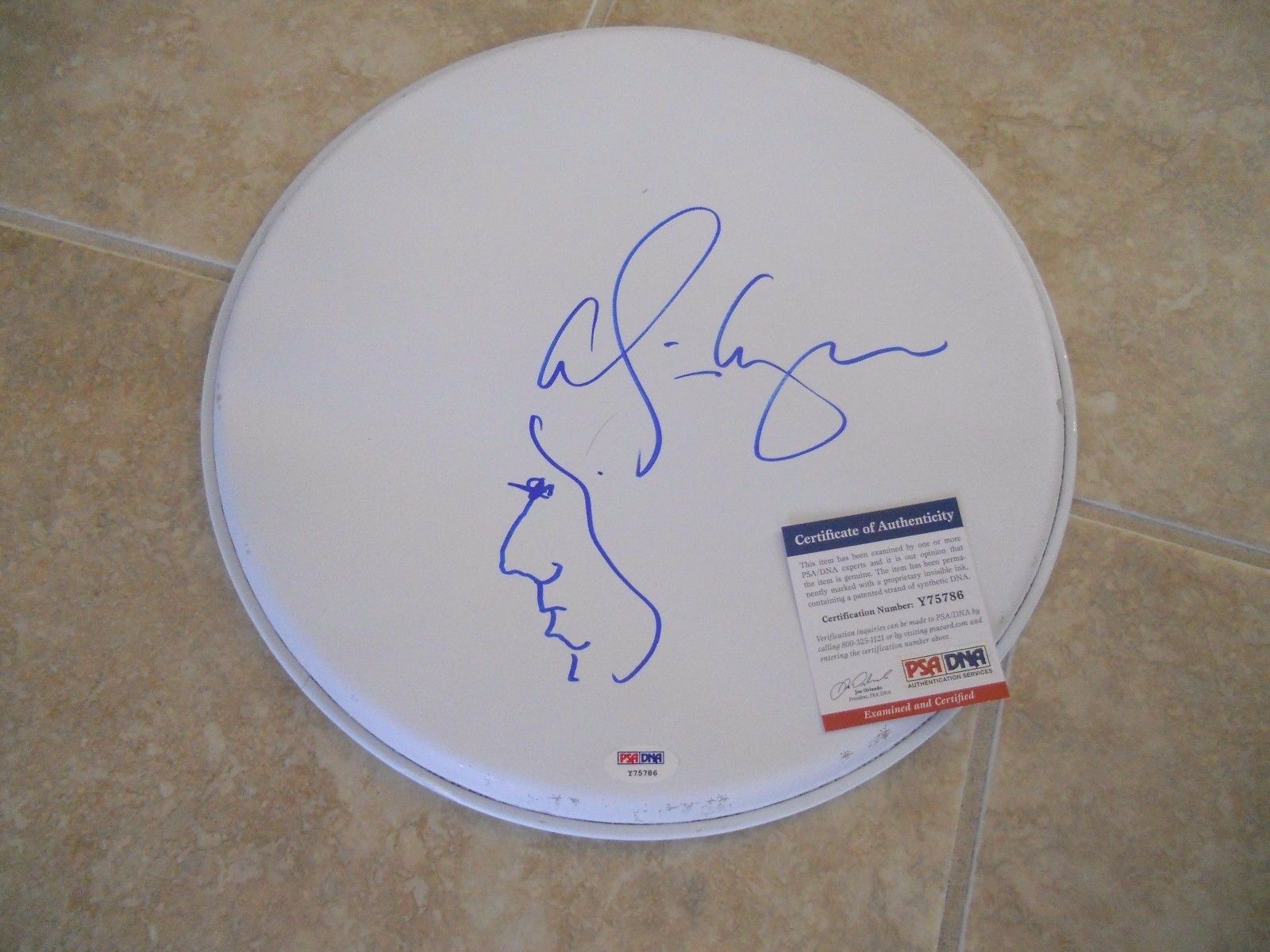 Alice Cooper Signed Autographed Psa Certified 13" Drumhead W/ Hand Drawn Sketch