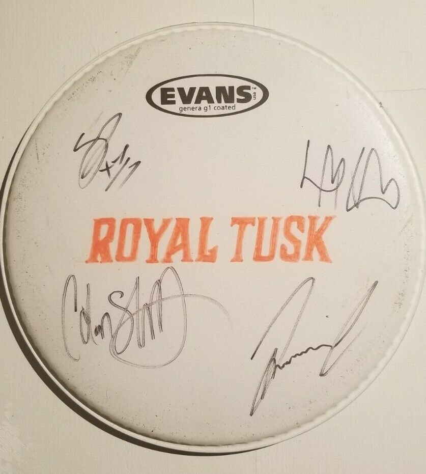 Rare! Royal Tusk Autographed Signed Drumhead By All!