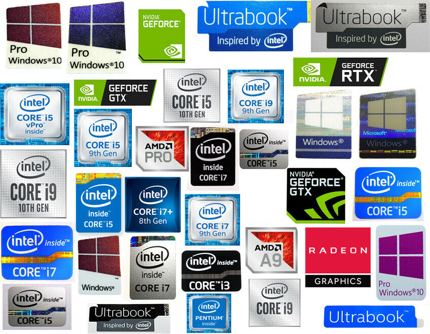 Usa Intel Core I3 I5 I7 I9 7th 8th 9th 10th Gen Sticker Badge Windows Nvidia Lot
