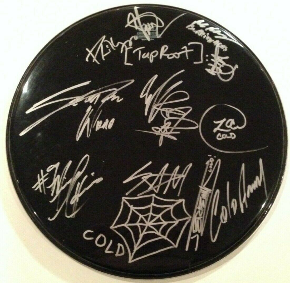 Cold Taproot Band Signed Drumhead 16" Autograph Scooter Ward