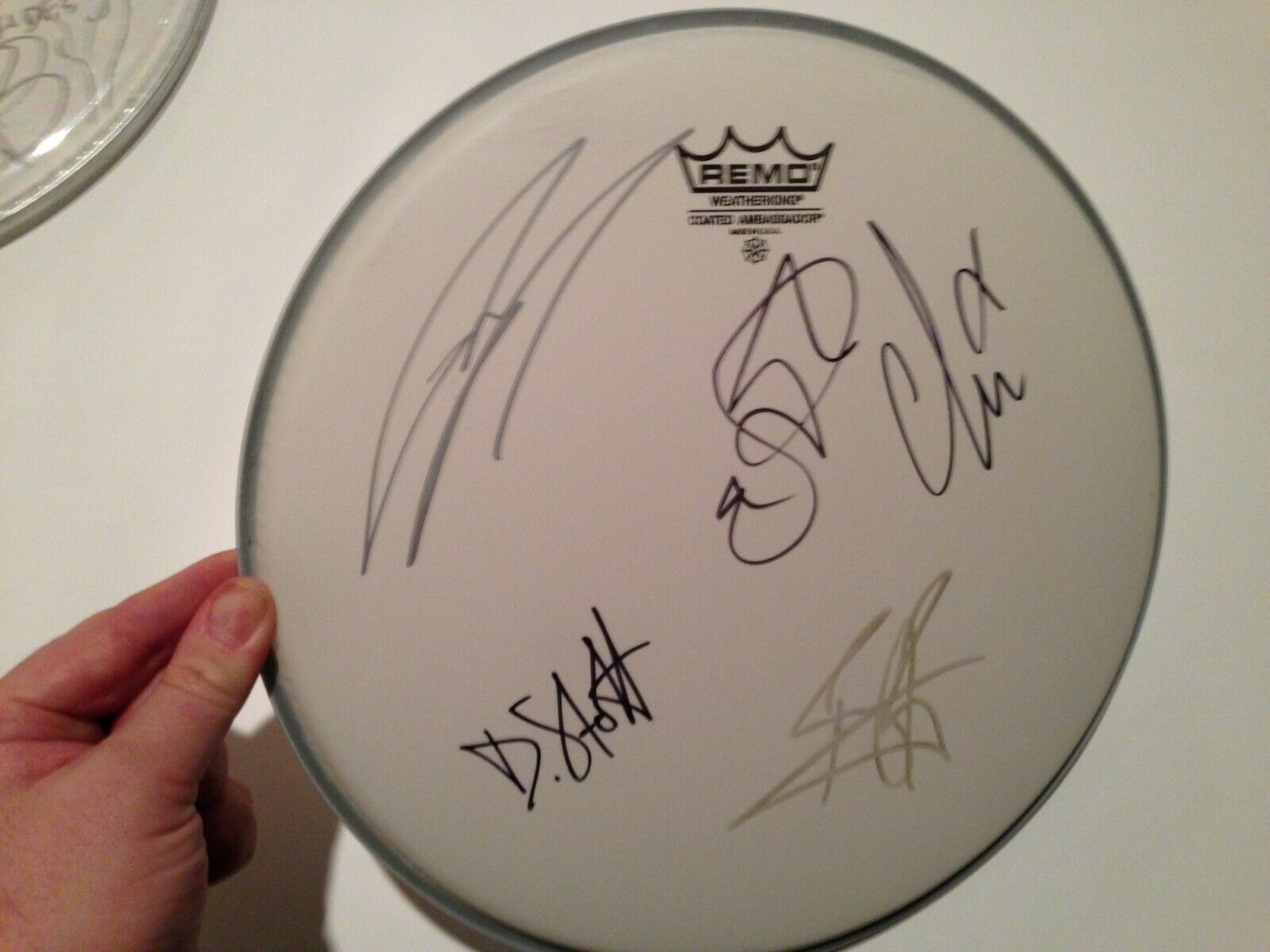 Asking Alexandria Band Signed Drumhead 12" Autograph Denis Stoff Era