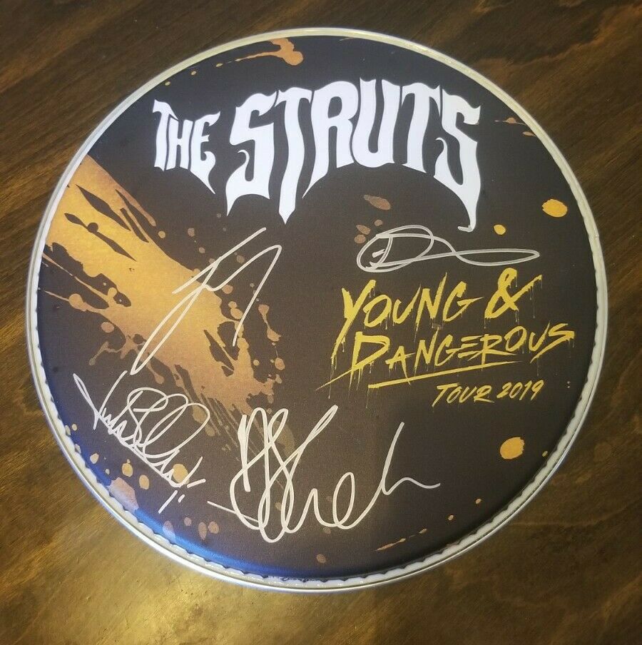 Rare! The Struts Signed Autographed Young & Dangerous Tour 2019 Drumhead