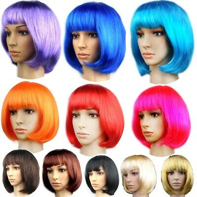 15 Colors Women Lady Short Straight Hair Full Wigs Cosplay Party Bob Hair Wig Us