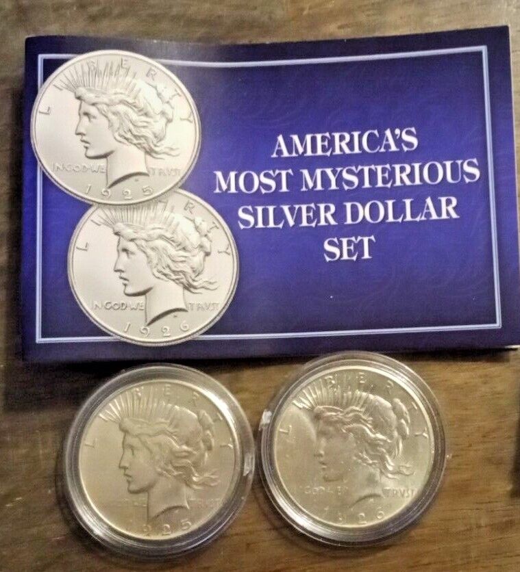 America's Most Mysterious Silver Dollar Set Of 2 Peace 1925,1926 Phillies