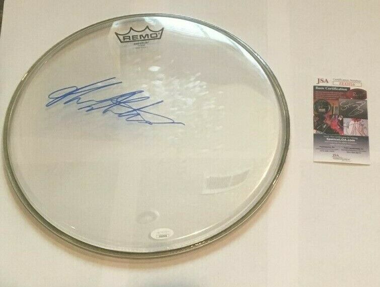 Alan White Of Yes Signed Drumhead Jsa Coa Certified!