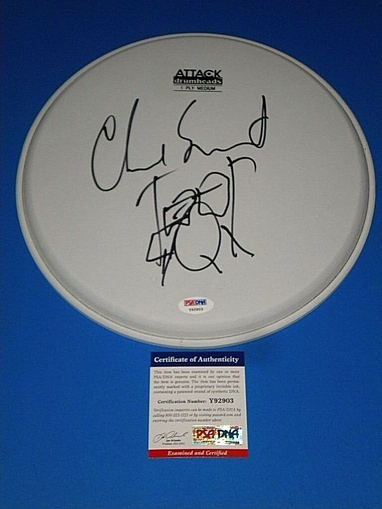 Chad Smith Red Hot Chilli Peppers,chickenfoot Drummer Signed Drumhead Psa/dna