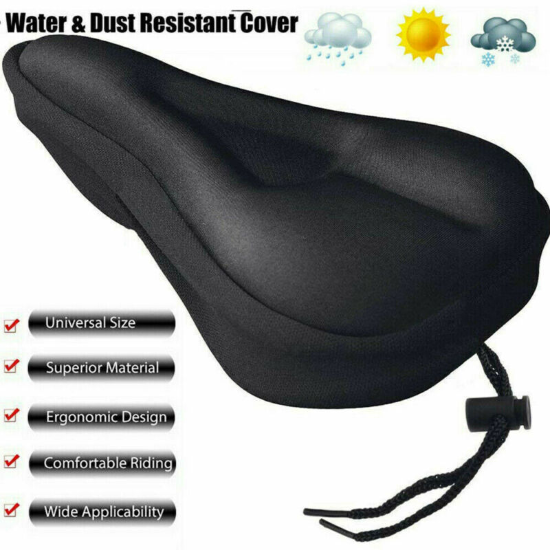 Bike Extra Comfort Soft Gel Pad Comfy Cushion Saddle Seat Cover Cycle Bicycle