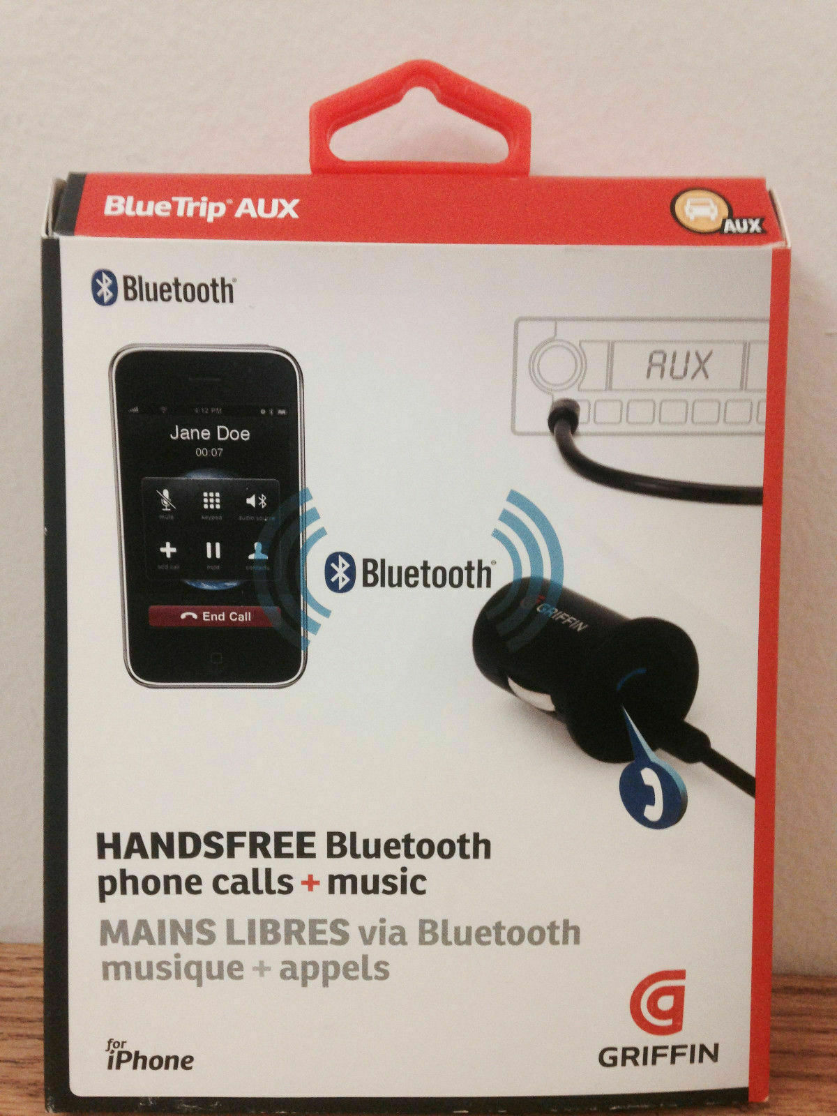Griffin Bluetrip Aux Bluetooth Wireless Music Streaming Hands Free Calling