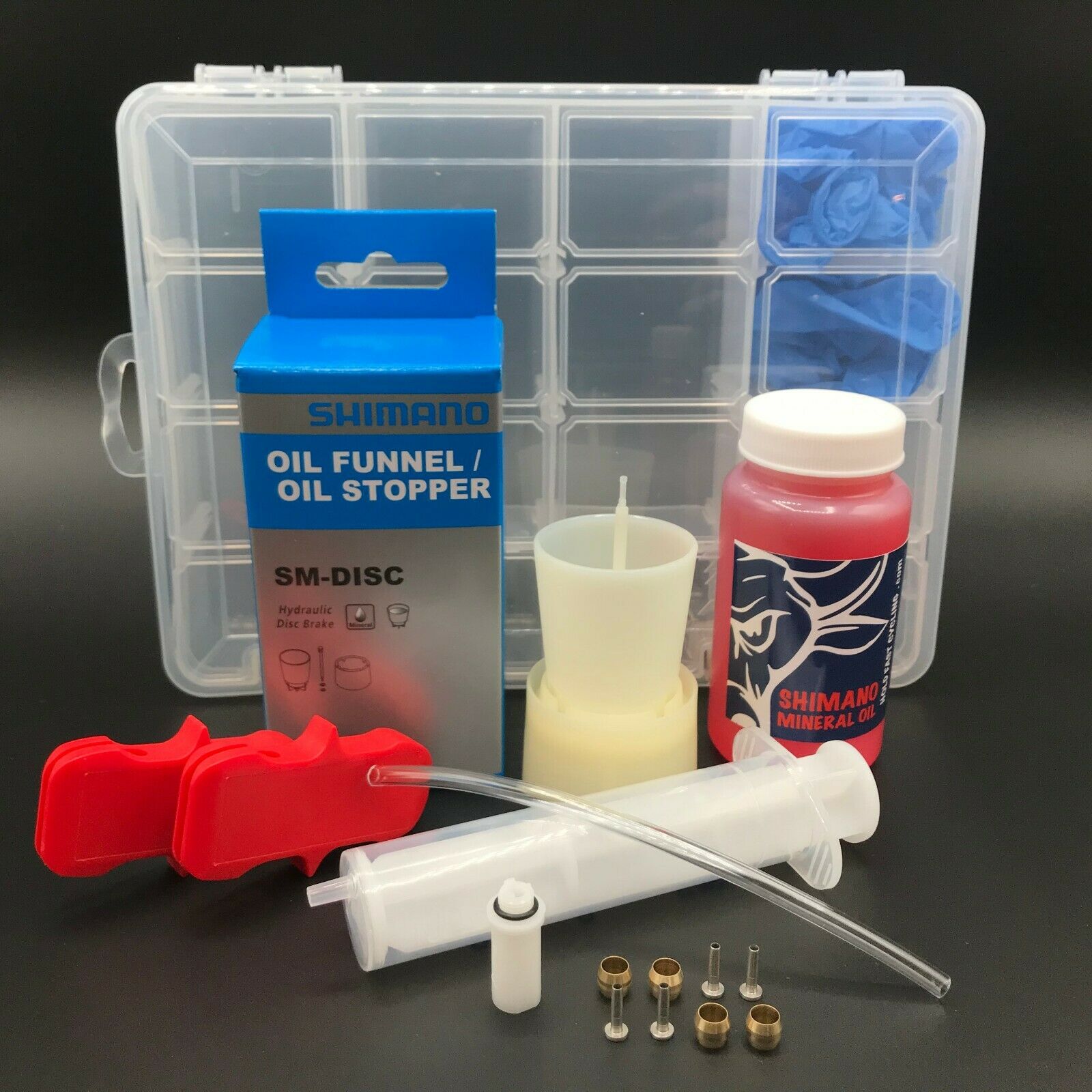Shimano Bleed Kit - 7 Options W/ St-r9120 Adapter Funnel 4oz Mineral Oil Bh-90