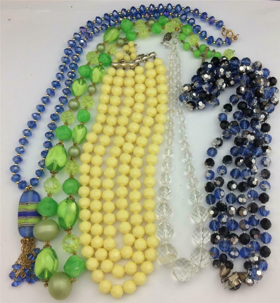 Vintage /now Lot Assorted Beaded Necklaces For Parts, Repair & Crafts #e