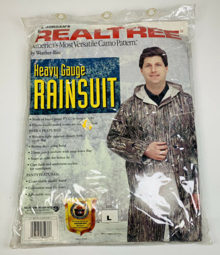 Bill Jordan Realtree Heavy Gauge Camo Hunting Rain Suit Jacket  Pants 8420 Pvc L