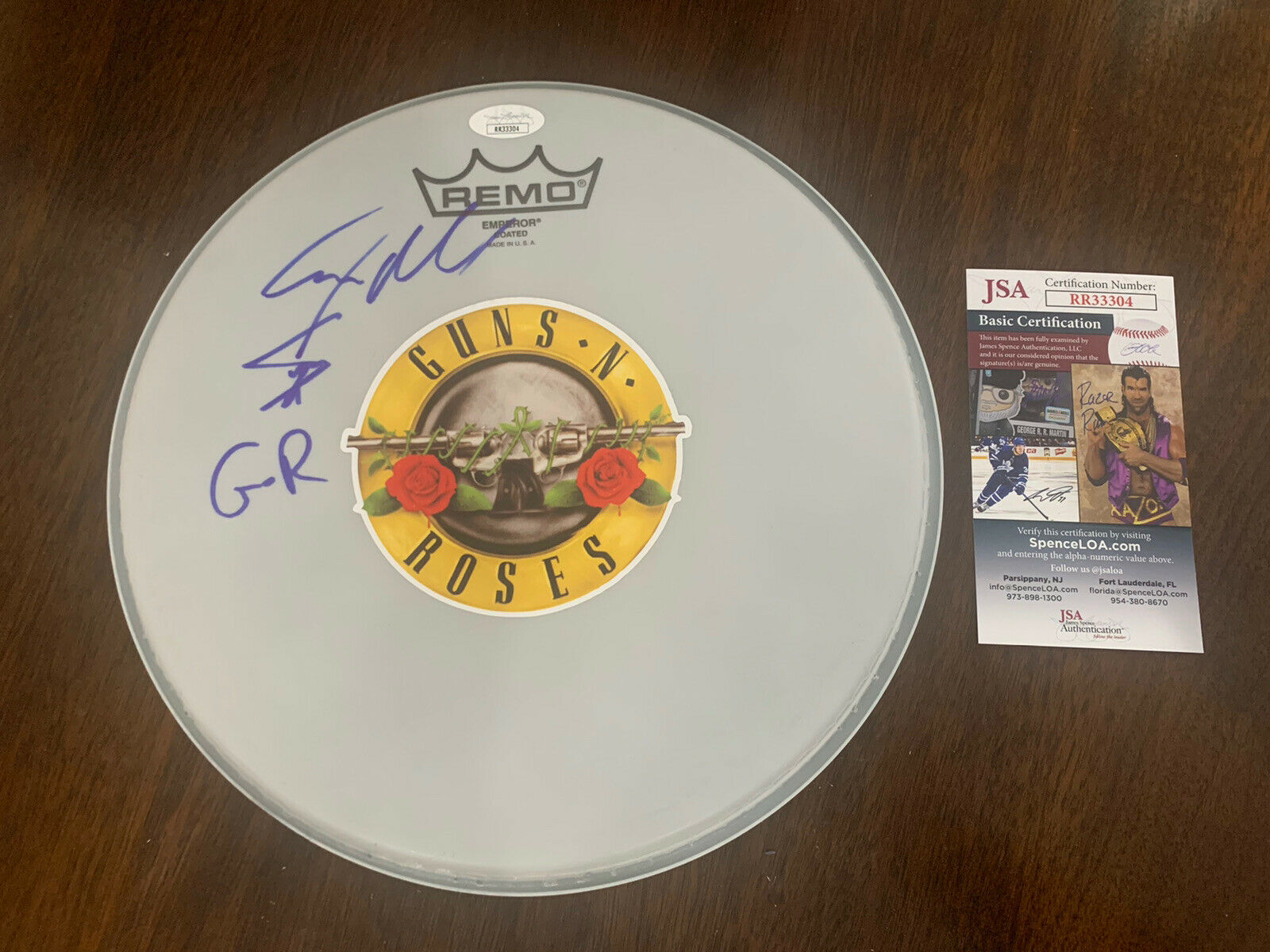 Steven Adler Signed Autographed 10” Remo Drumhead Guns N Roses Jsa Coa #33304