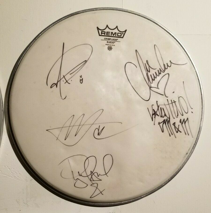 Rare! Of Mice & Men Autographed Signed Drumhead By All! Original 5!