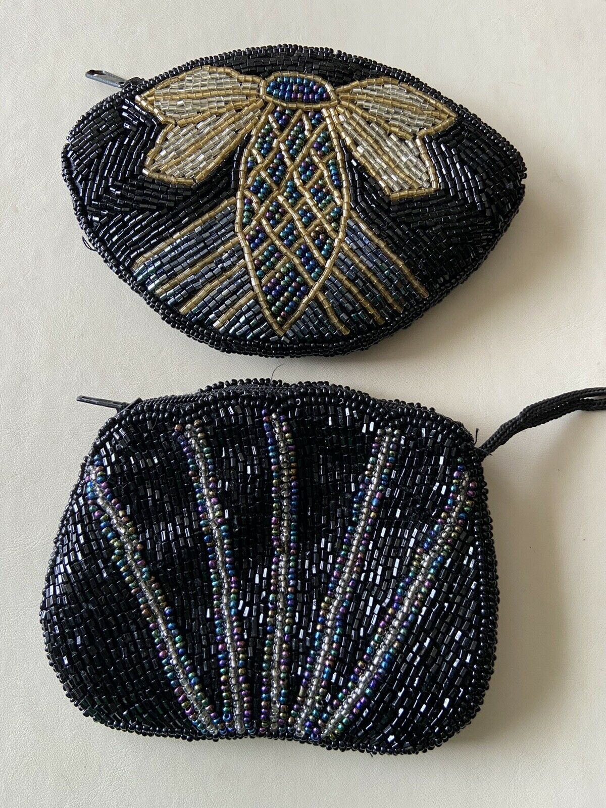 Set Of Two Small Beaded Coin Purses