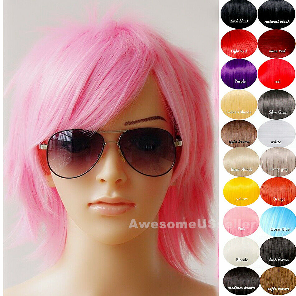 Women Men Wig Cosplay Costume Bob Party Wavy Hair Anime Wigs Long Hairpieces New