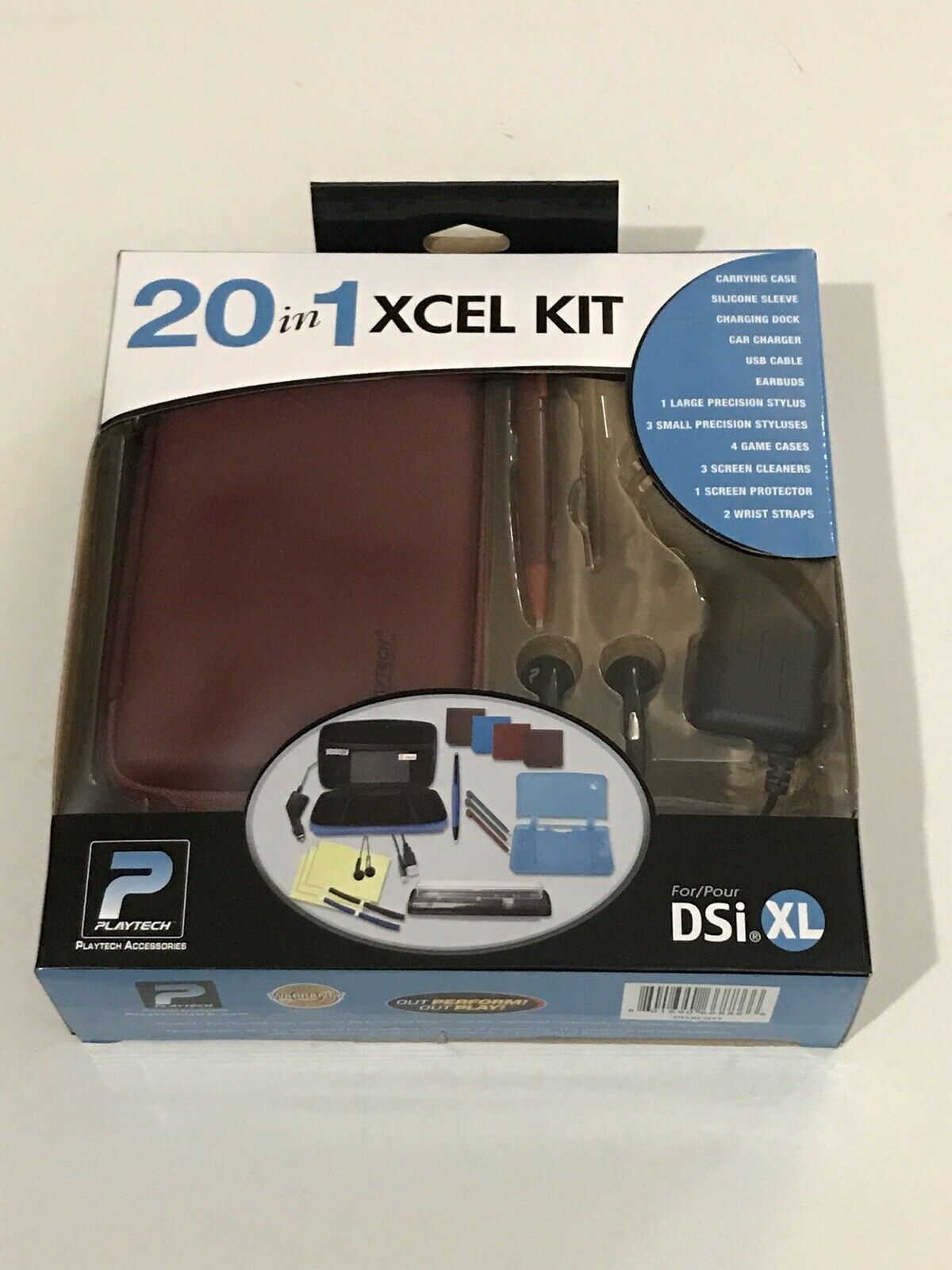 Nintendo Dsi Xl Case 20 In 1 Xcel Accessory Starter Kit Burgundy New
