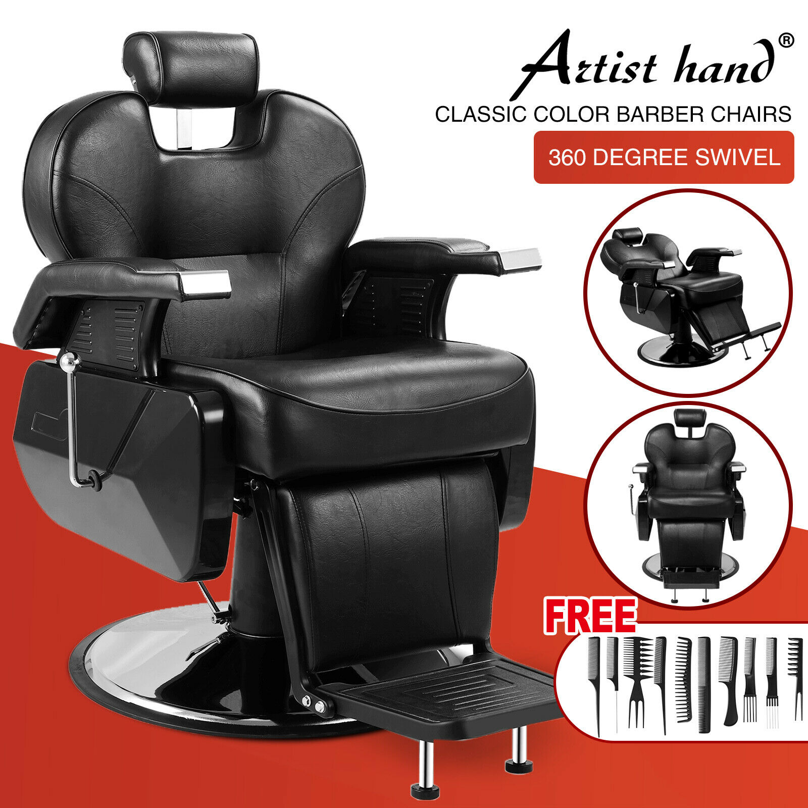 All Purpose Hydraulic Recline Barber Chair Salon Hair Styling Beauty Spa Shampoo