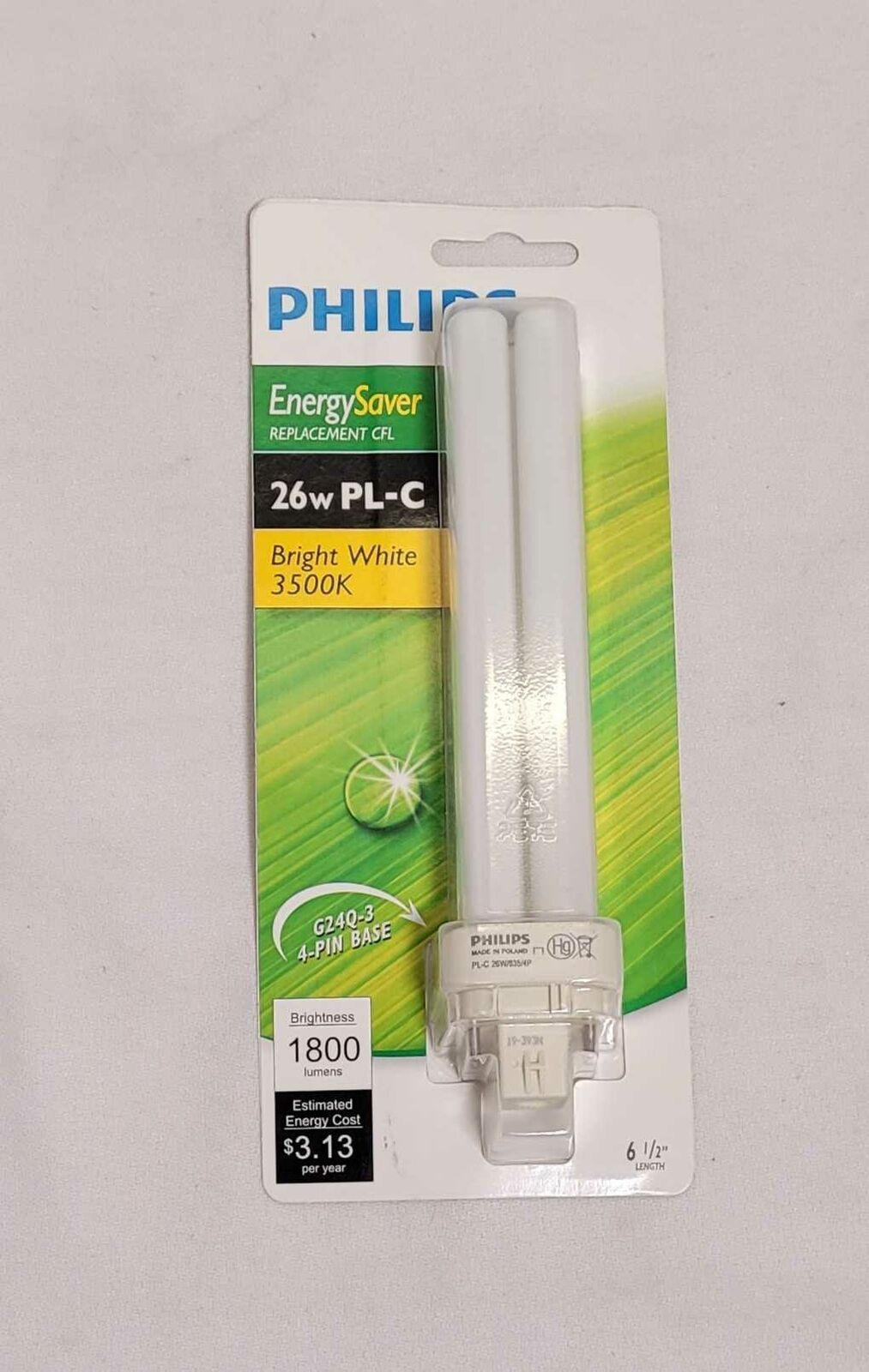 4 Pack: Philips 60w Eq Cflni 4-pin G24q-3 Cfl Light Bulb Bright White (3500k)
