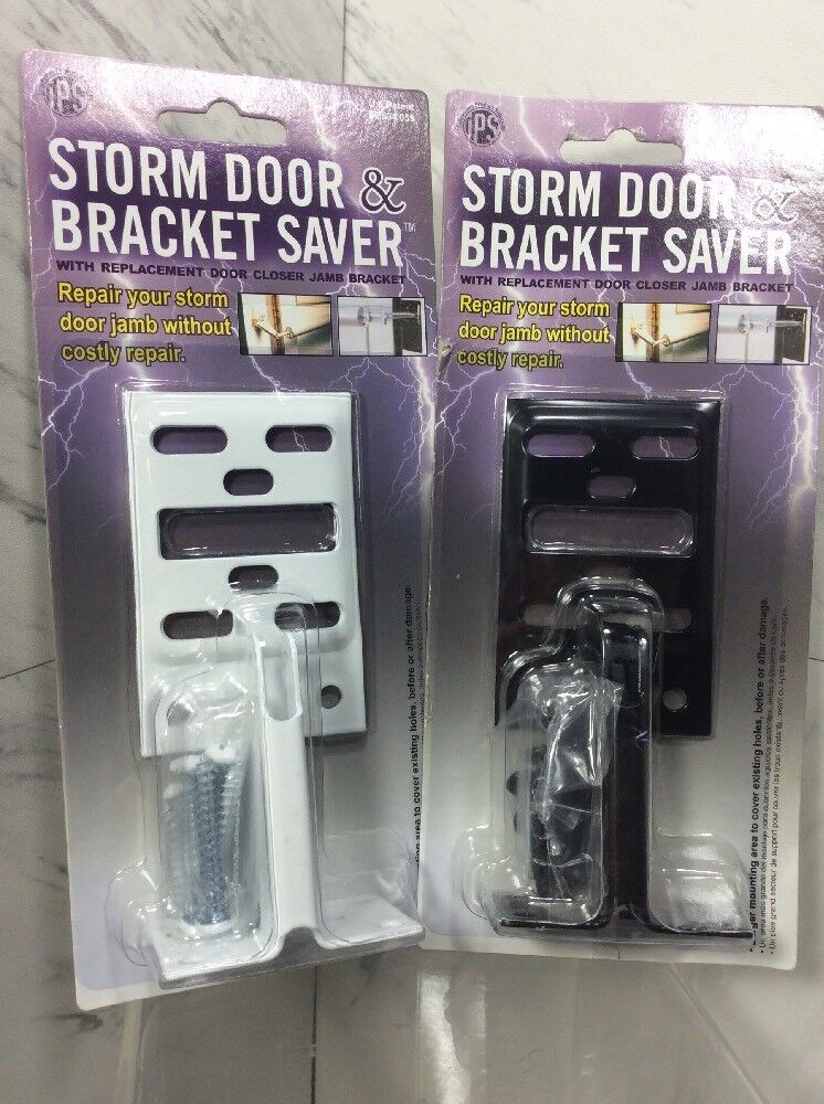 Ips Storm Door & Bracket Saver W/ Rplcmnt Door Clsr Jmb Brckt    White Or Black