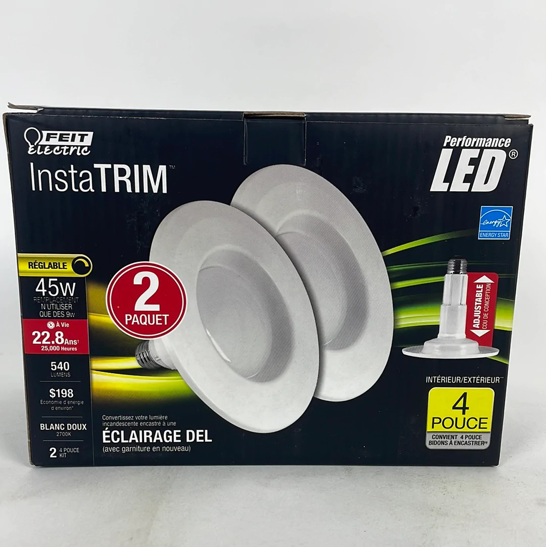 Instatrim 4 In. 45-watt Equivalent Soft White (2700k) Dimmable Led Recessed Down