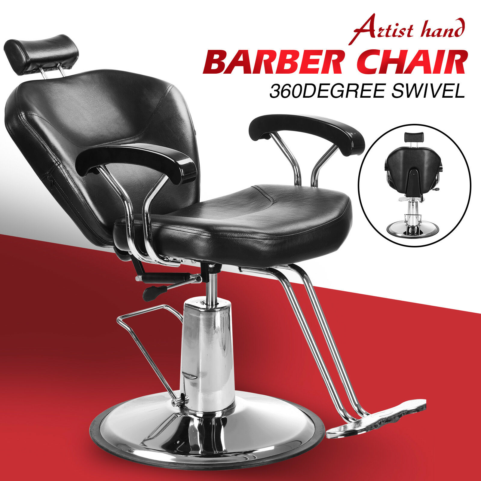 Reclining Hydraulic Barber Chair Styling Salon Beauty Shampoo Spa Equipment