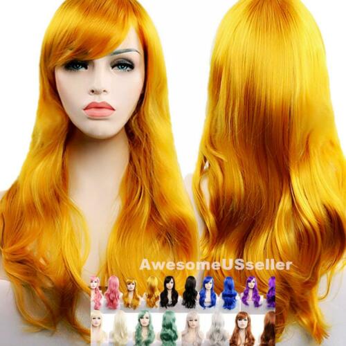 27inch Long Curly Women Cosplay Costume Party Hair Anime Wigs Wavy Wig Full Hair