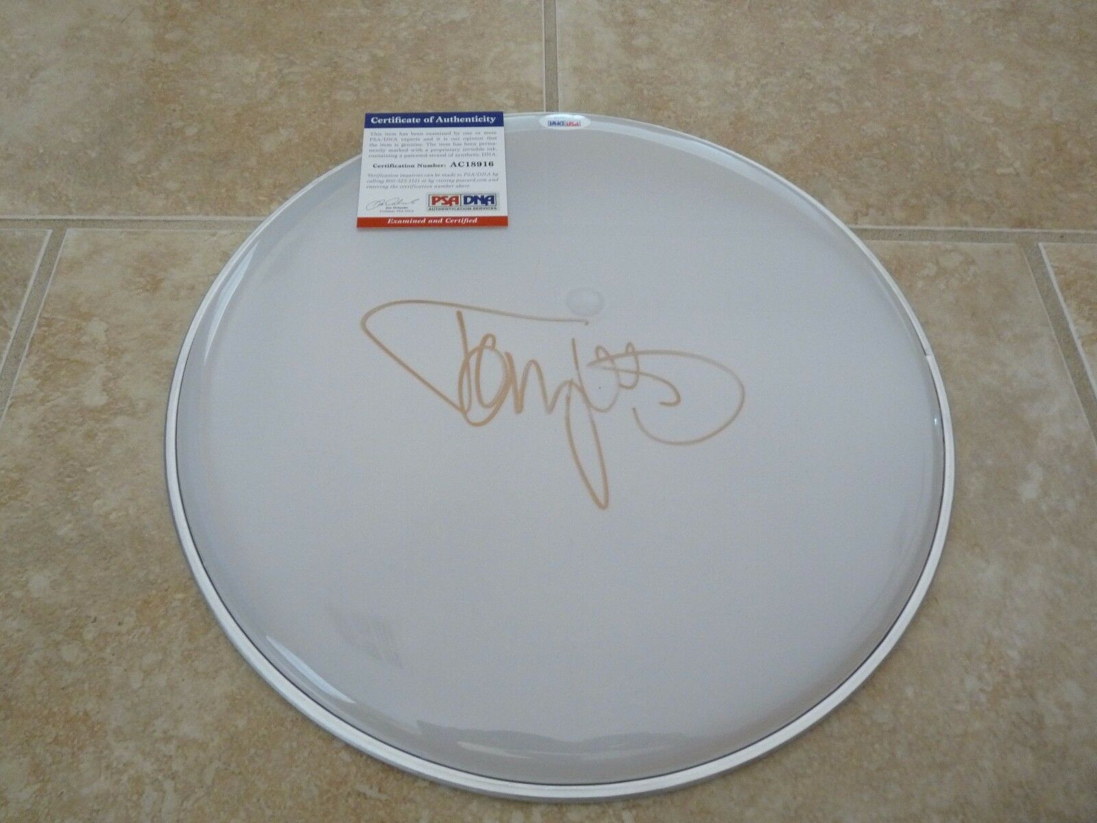 Tommy Lee Motley Crue Signed Autographed Psa Certified 12" Drumhead