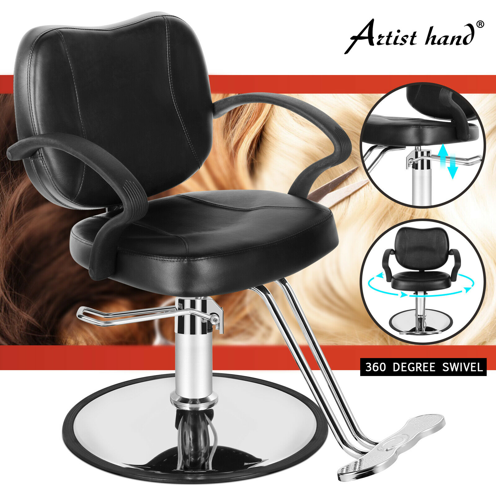 Classic Hydraulic Barber Chair Salon Beauty Spa Tattoo Hair Styling Equipment
