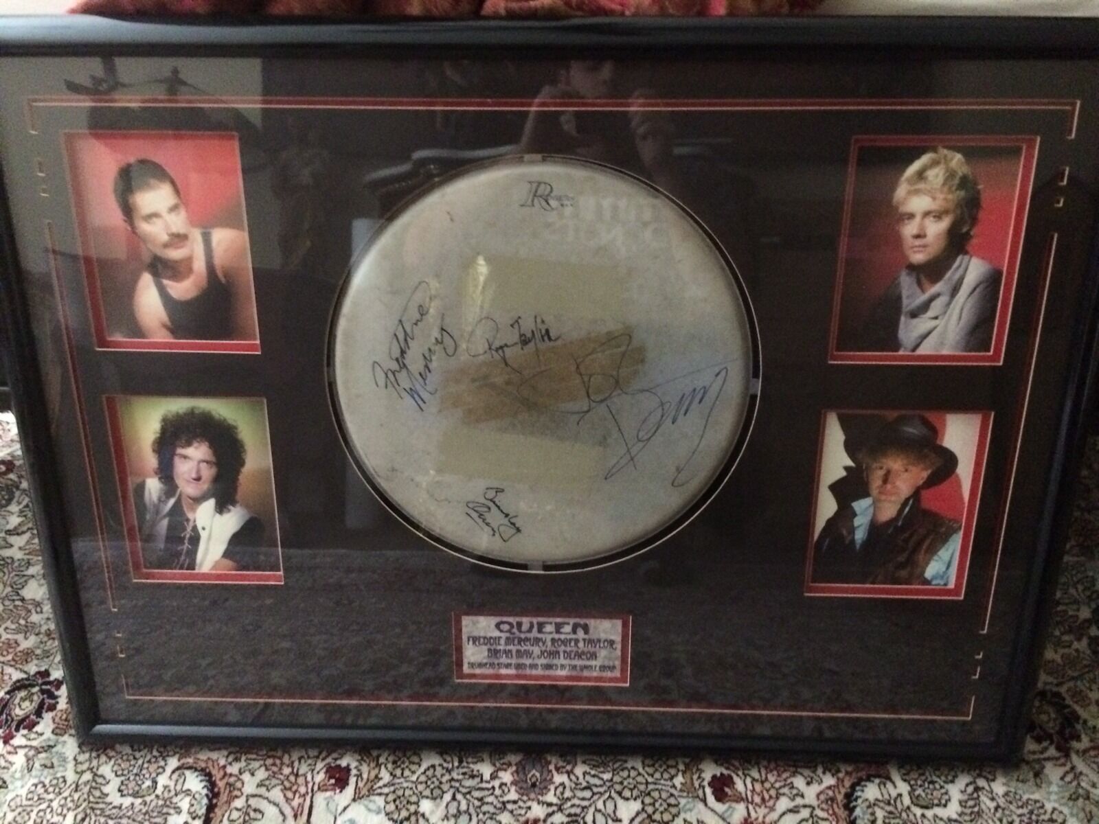 Signed Stage Used Queen Drumhead