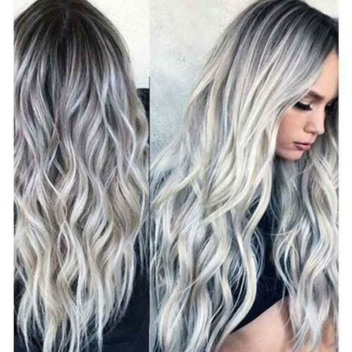 Women's Wig Long Curly Hair Wigs Hair Ombre Silver For Cosplay Party Daily Use