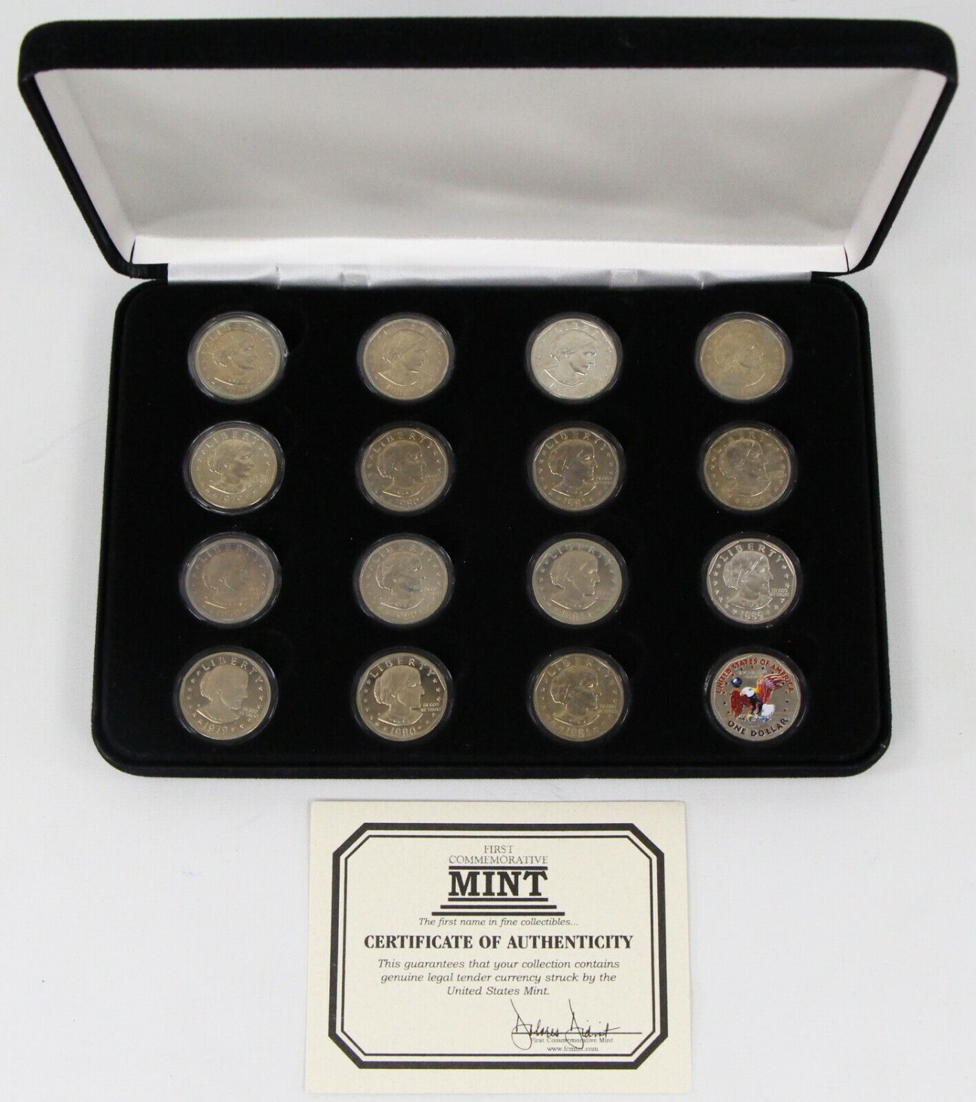 1979-1999 P/d/s Susan B Anthony Dollar 16 Coin Set W/coa $1 Bu Unc / Proof