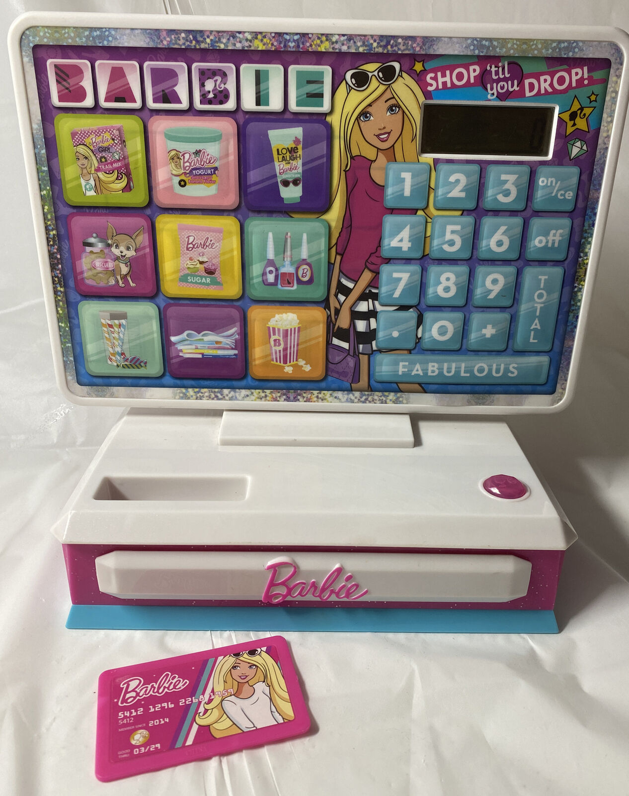 Large 9” Electronic Barbie Shop ‘til You Drop! Cash Register W/ Credit Card