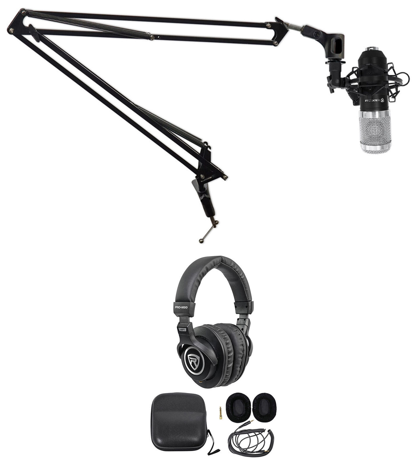 Rockville Pc Gaming Streaming Twitch Bundle Rcm01 Microphone+headphones+boom Arm