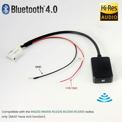 Vw A2dp Aux In Bluetooth Adapter For Vw Rns310 Rns510 Rcd210 Rcd310 Rcd510 Golf